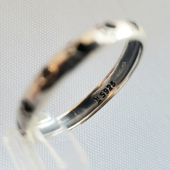 Sterling Silver Paw Print Eternity Band - Picture 5 of 8